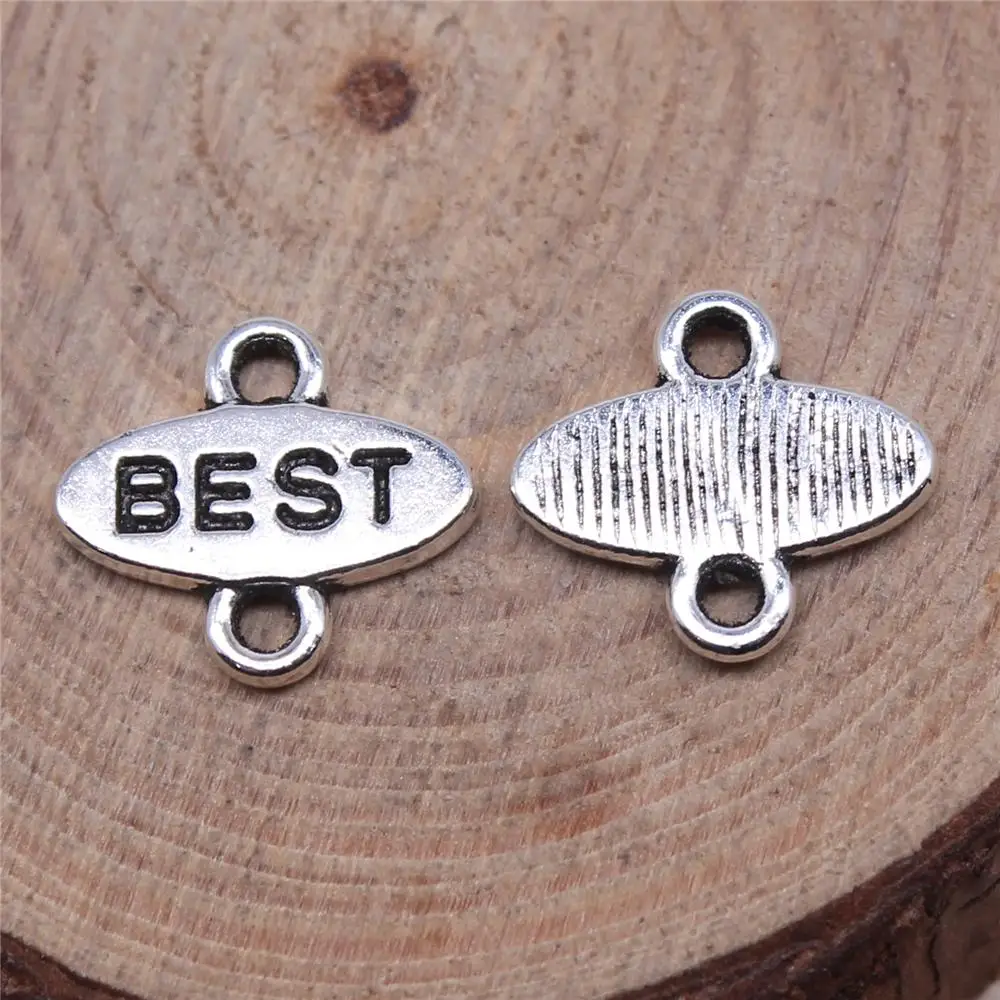 

Earring Charms For Jewelry Making 40pcs Best Connector Charms 13x12mm Antique Silver Plated