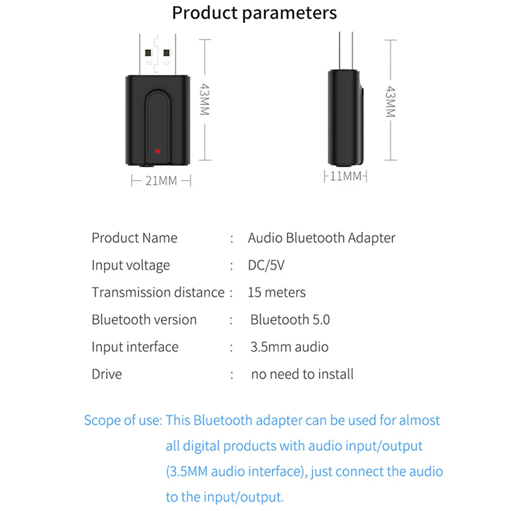 Bluetooth 5 0 аудио приемник передатчик 2в1 RCA 3 мм AUX Jack Hifi стерео USB беспроводной адаптер