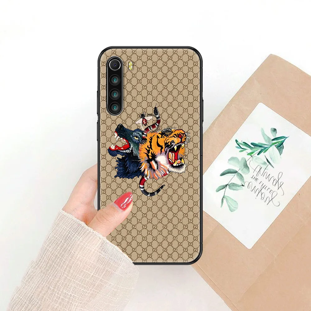 

Luxury Brand Ltalian Fashion Phone case For Xiaomi Redmi Note 7 7A 8 8T 9 9A 9S 10 K30 Pro Ultra black painting waterproof trend