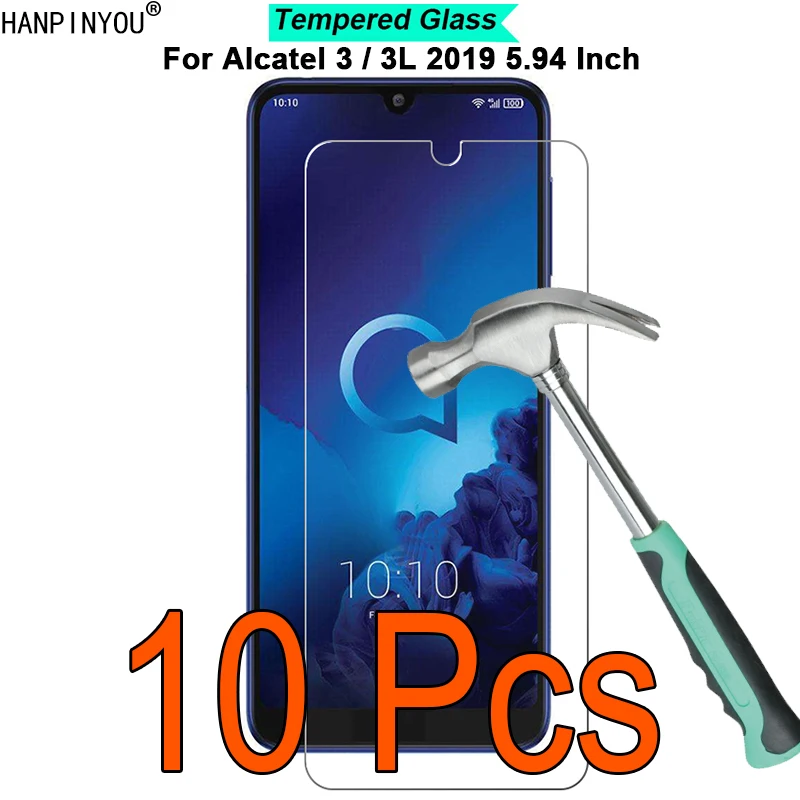 

10 Pcs/Lot For Alcatel 3 / 3L (2019) 5.94" 9H Hardness 2.5D Ultra-thin Toughened Tempered Glass Film Screen Protector Guard