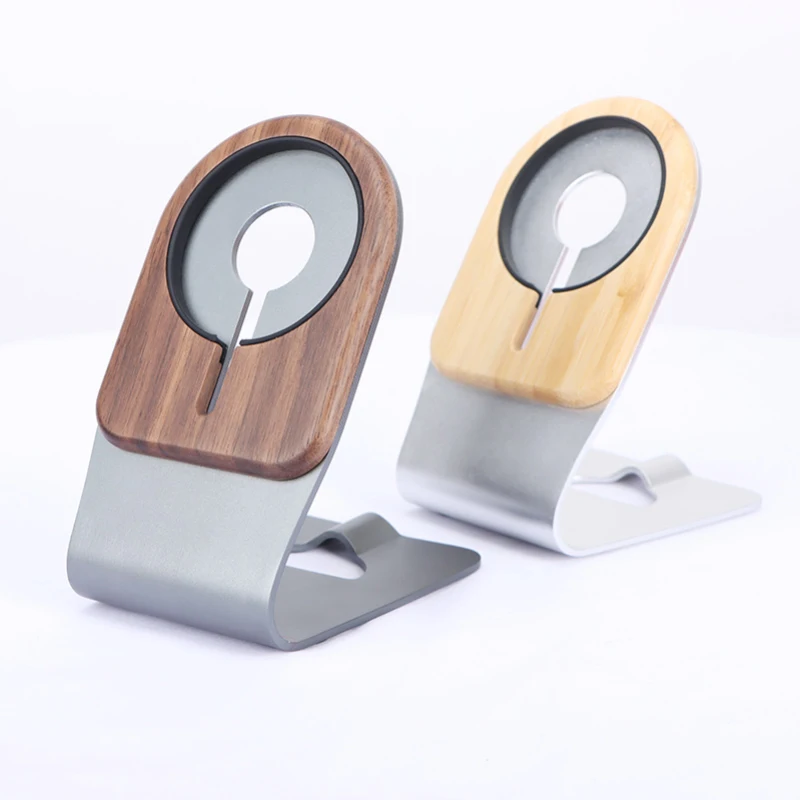 wooden magnetic charging stand holder for magsafe mobile phone support for 12 13 pro max13 mini desk aluminum wireless bracket free global shipping