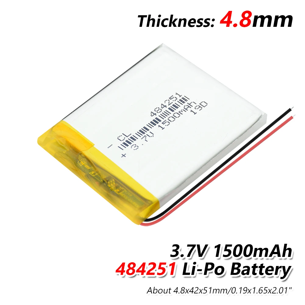 

3/4/8PCS Li-Po Batteries 484251 3.7V 1500mAh 504050 lithium polymer battery For Tablet PC MP3 MP4 GPS e-book