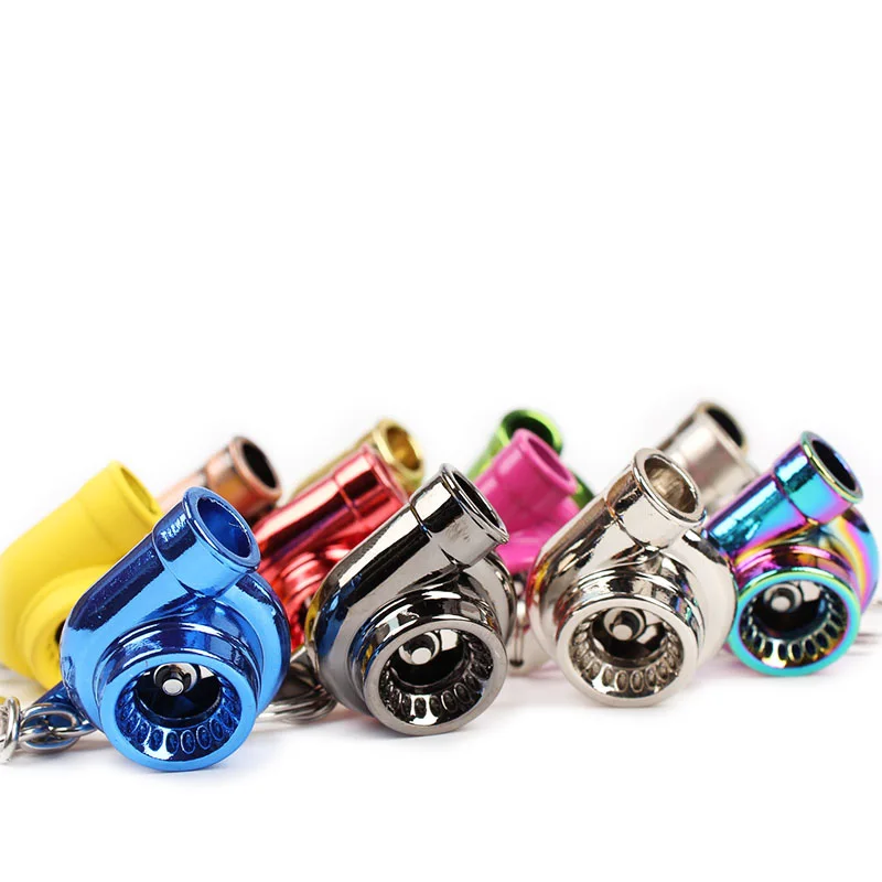 Короткий турбо турбинный брелок с вращающейся втулкой металлический (без звука)