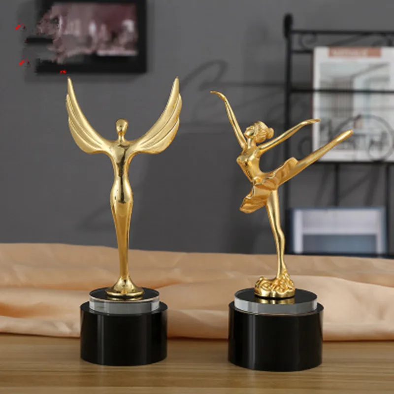 Металлический трофей медаль Оскар Ангел маленькая золотая статуя танцевальный