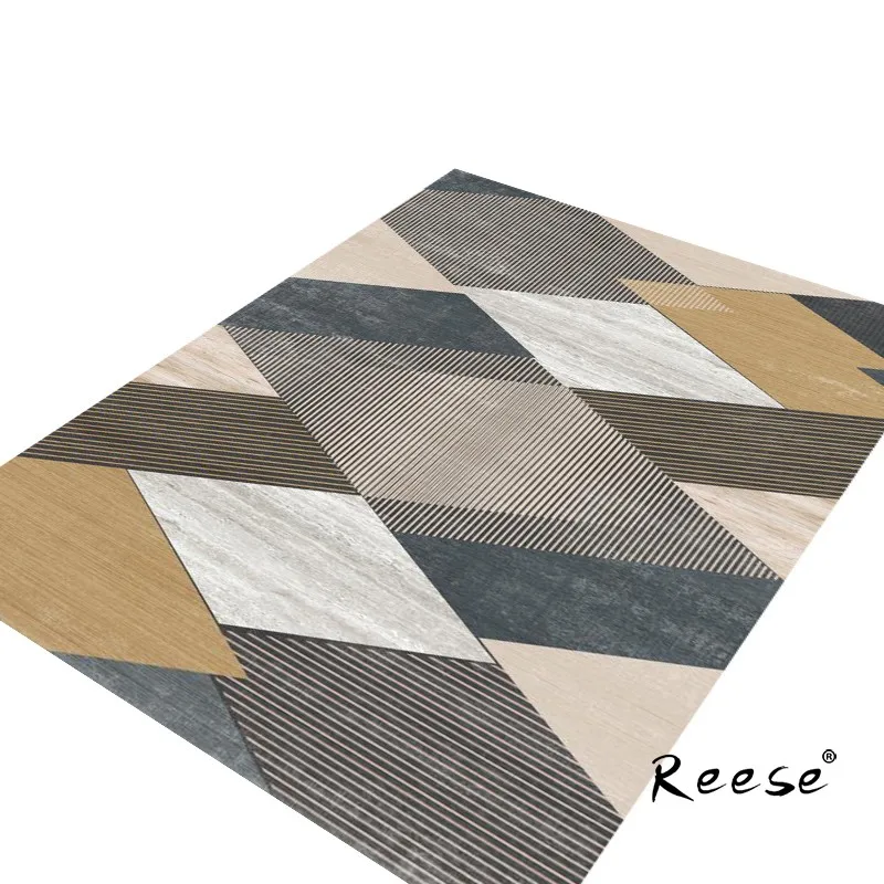 

Reese Comfortable Soft Dense Fluff Area Rug Geometric Modern Art Living Room Carpets Home Bedroom Bedside Study Decor Anti Slip