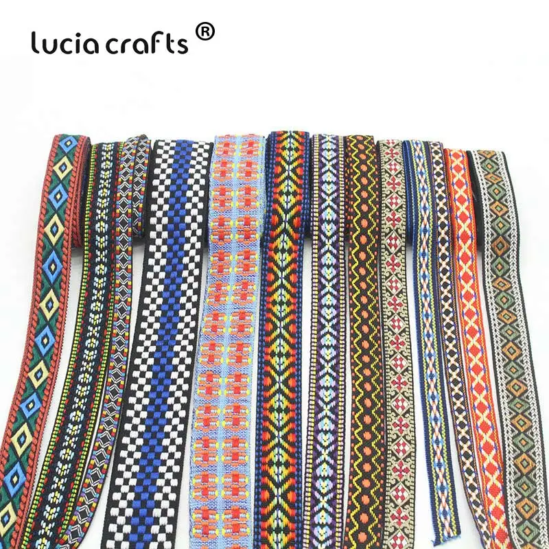 Lucia crafts 1 ярд/лот Этнические вышитые жаккардовые ленты отделка DIY для украшения ручной работы швейная одежда головные уборы Q0701