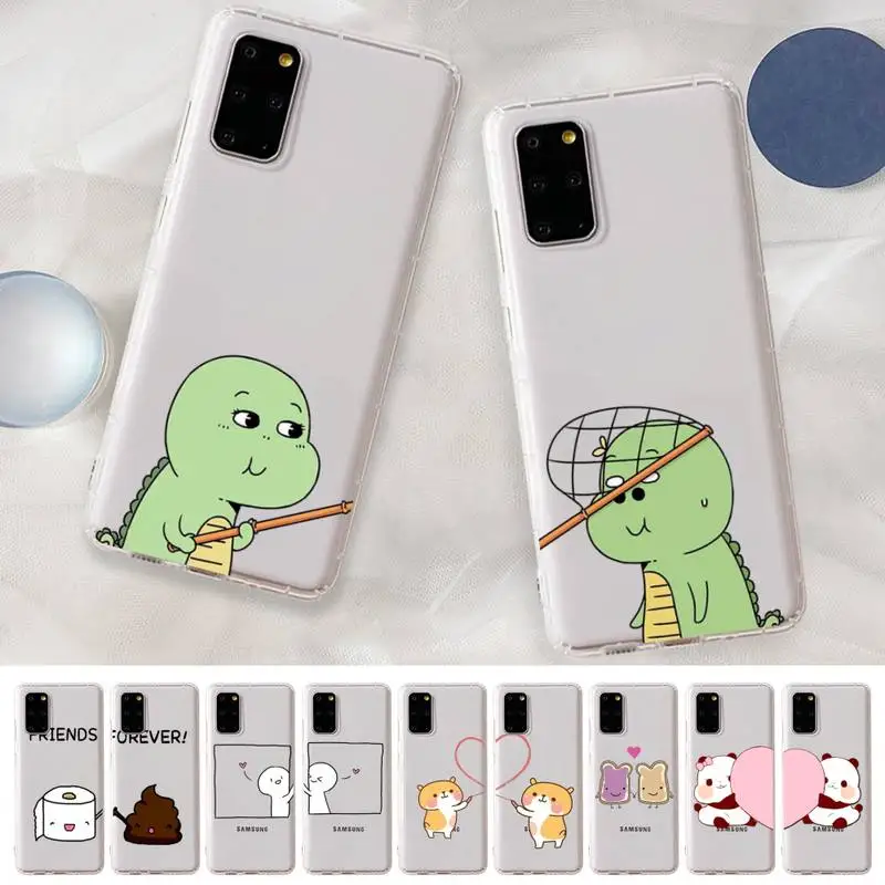 

Cute Milk Biscuits Dinosaur BFF Phone Case For Samsung A 51 30s 71 21s 70 10 31 30 52 12 40 S20 21 plus lite UlTRA