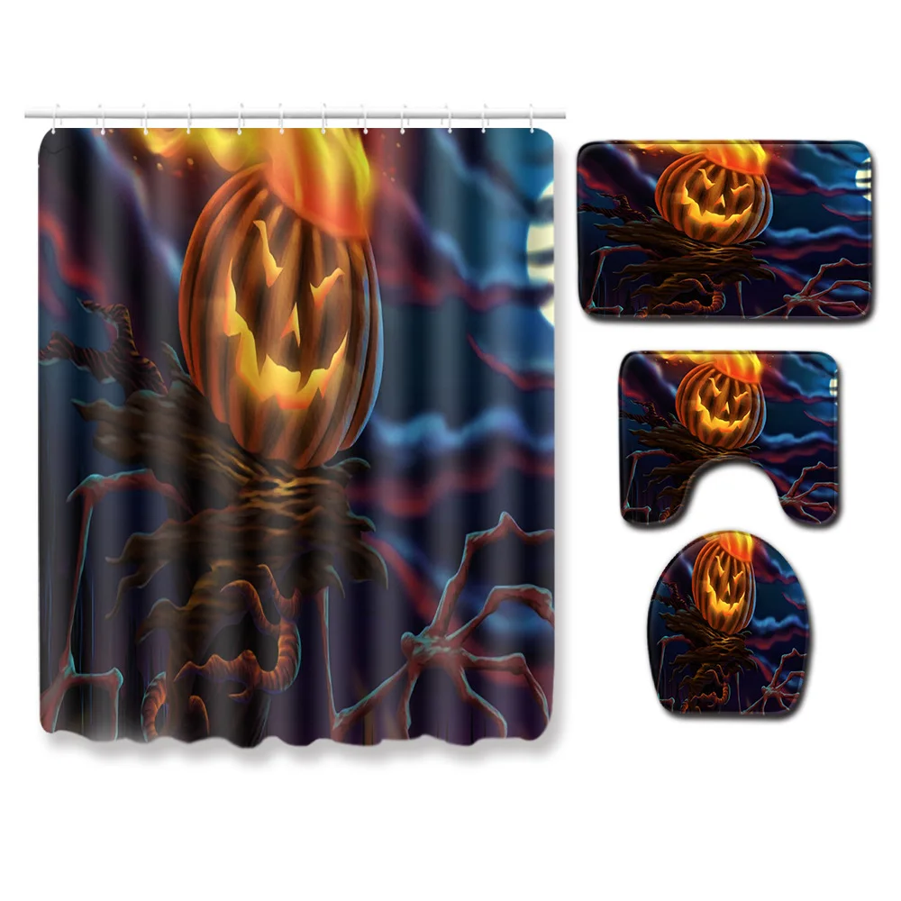 Zeegle Хэллоуин Рождество занавеска для ванной Водонепроницаемая душа набор ковров