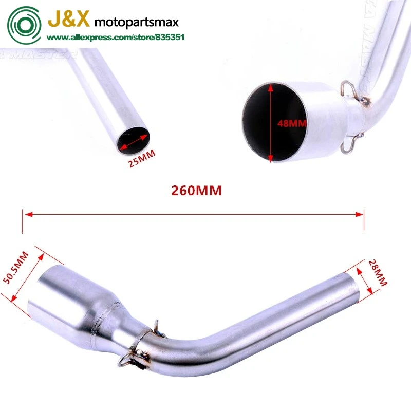 

MSX 125 MSX125 GROM Motorcycle Exhaust Middle Link Pipe Mid-Pipe For honda GROM MSX125 2013-2017