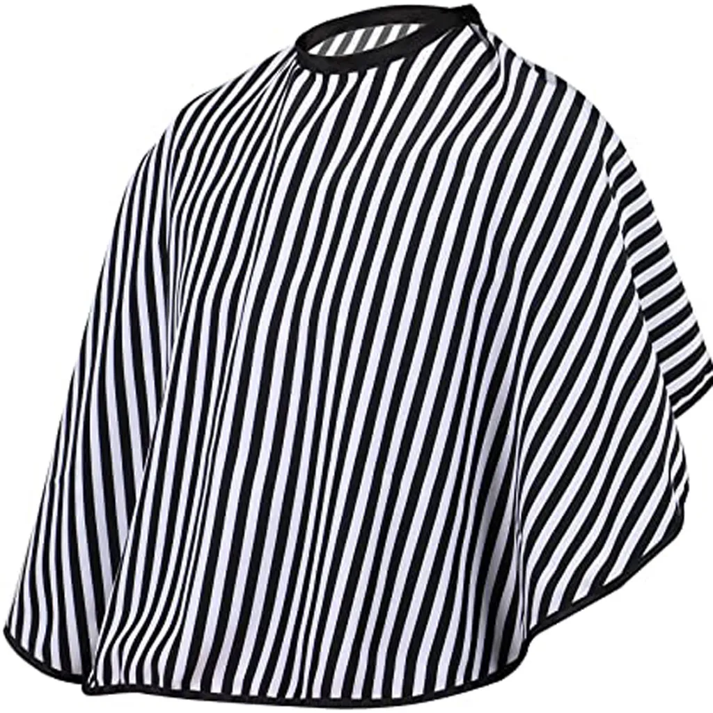 

Adjustable Black and White Stripe Hairdressing Gown Hair Cutting/Barbers Cape Hairdresser Hairdressing Hair Cutting Gown Barber