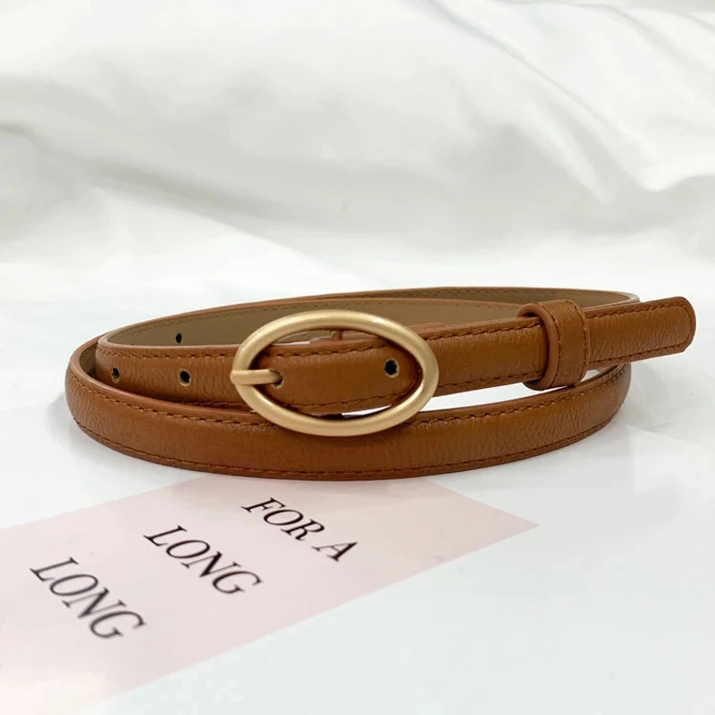 

Oval metal buckle women belt clothing accessories belts imitation leather candy color adjustable casual jeans all-match