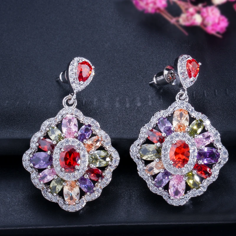 Женские серьги подвески с квадратными кристаллами в европейском стиле|earrings for|cubic