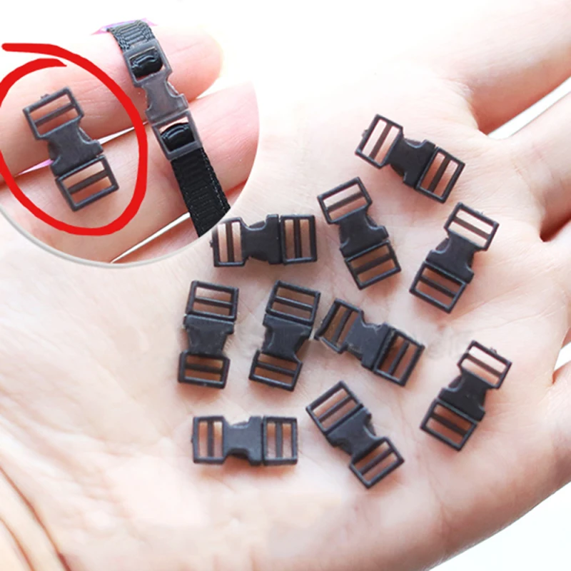 

10PCS/lot Plastic Mini Release Buckle DIY Miniatures Dollhouse Small Doll Collar Buckles Supplies