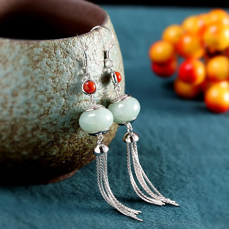 

Женские серьги-кисточки из серебра s925 пробы