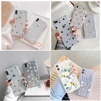 cute slim case for iphone 5se 5s 5 6s 6 7 8 plus x xr 11 pro max se 2020 silicone cases for iphone xs max cover herat floral