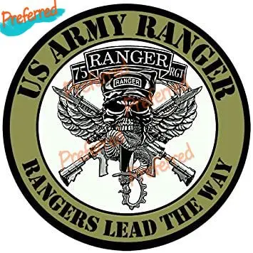 

American Vinyl Round 75TH Regiment Rangers Lead The Way Decal Motocross Racing Laptop Helmet Trunk Car Sticker Die Cutting