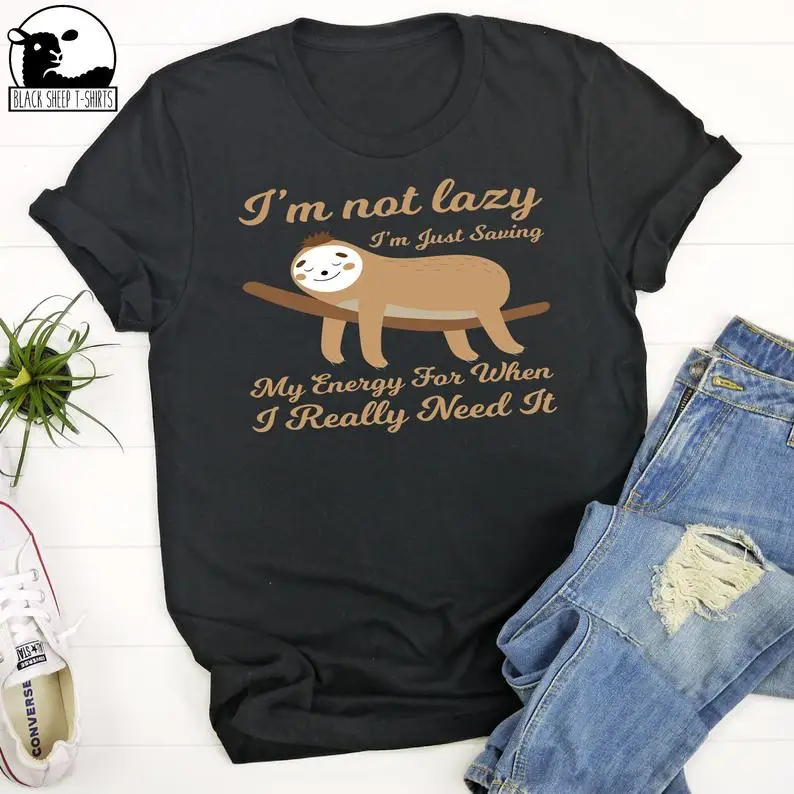 I'm Not футболка Lazy с ленивцем Introvert рубашка ленивая ленивые любовники Nap Lover Wom fashion