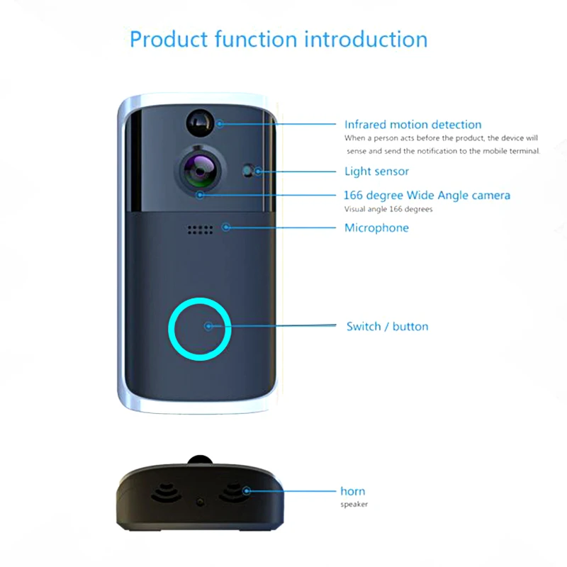 Беспроводной умный WiFi дверной звонок ИК Видео визуальная камера домофон защита