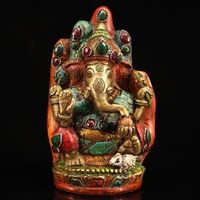 nepal temple collection old bronze outline in gold painted mosaic gem buddha hand elephant trunk god of wealth buddha town house