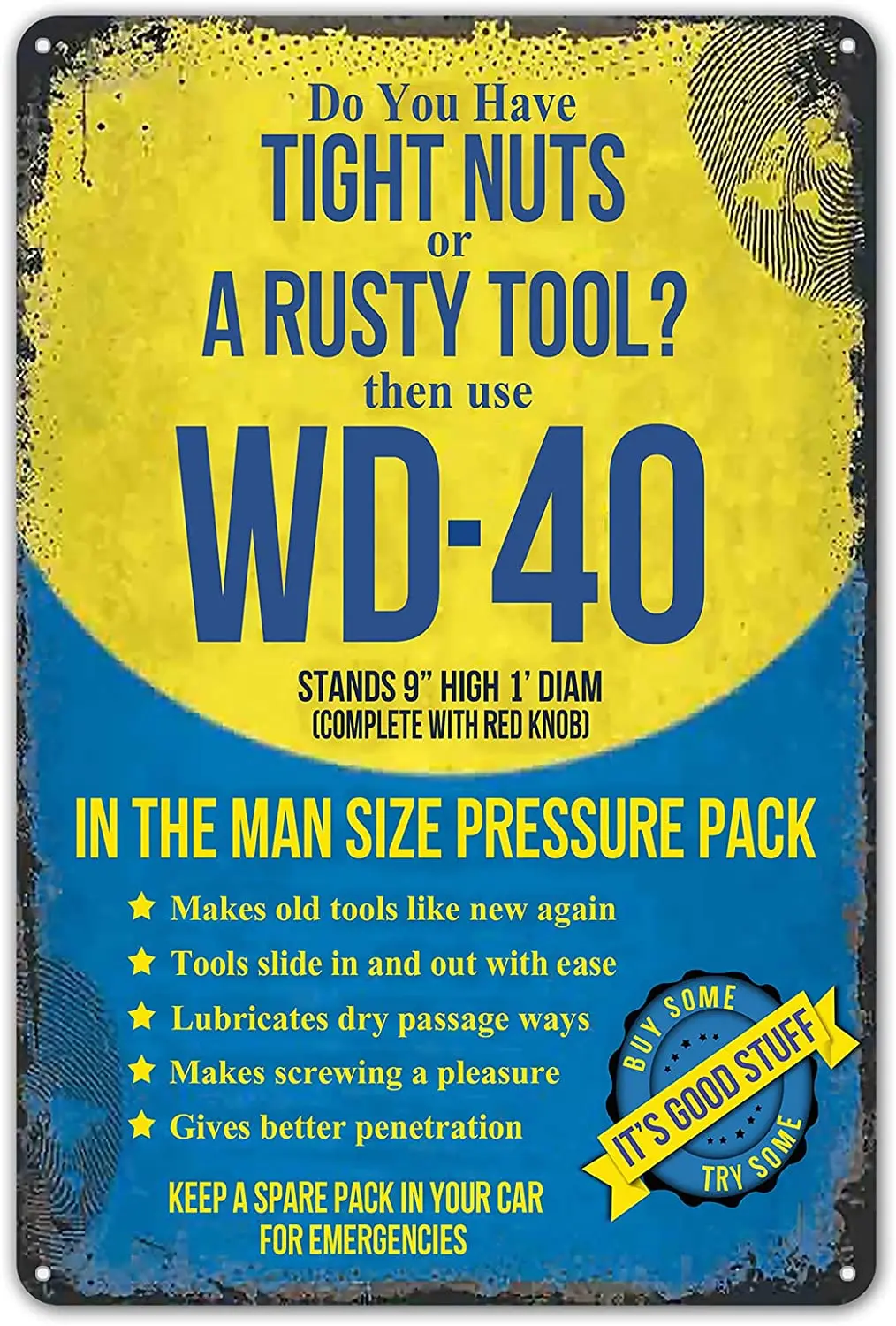 

Room Man Cave Art Decor Metal Sign Wall Decor Tin Signs Do You Have Tight Nuts or A Rusty Tool Vintage Garage Plaques 8x12inch