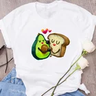 Женская Вегетарианская футболка в стиле Харадзюку, Повседневная футболка с забавным принтом Святого авокадо, с коротким рукавом, лето 2021