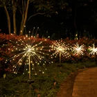 Светодиодные фейерверки на солнечной батарее, уличная Водонепроницаемая садовая лампа для газона, ландшафтные Праздничные рождественские огни, Сказочная гирлянда, 90150 светодиодов s