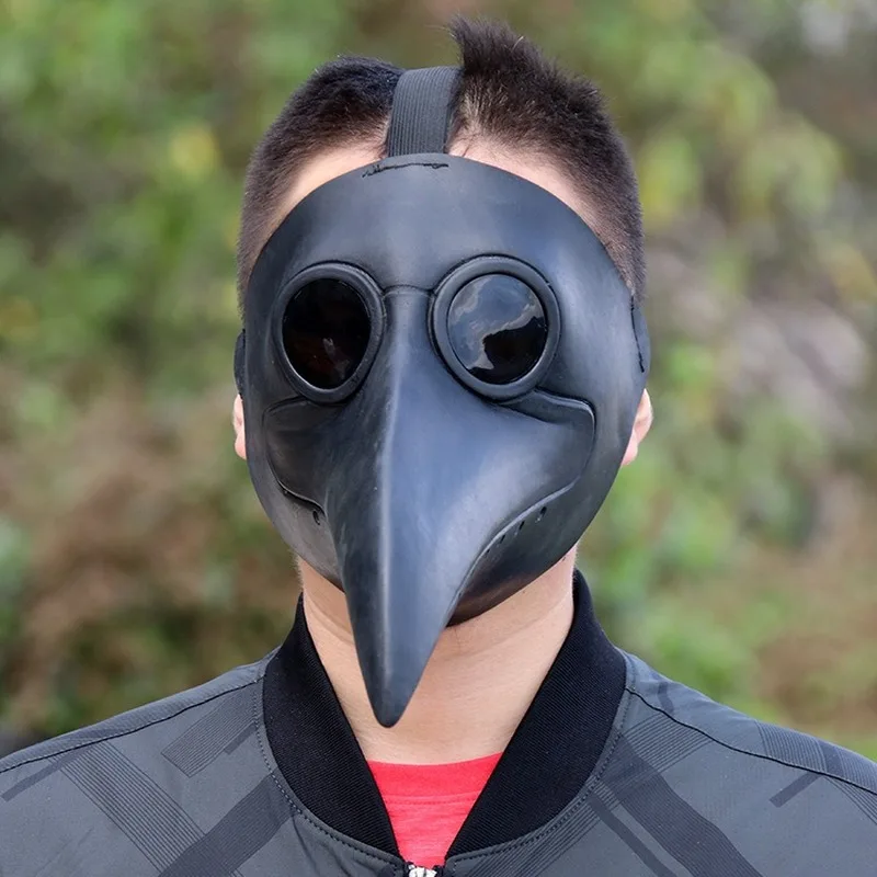 

New Cosplay Steampunk Plague Doctor Bird Mask Latex Bird Beak Masks Long Nose Halloween Party Event Ball Costume Props 07#