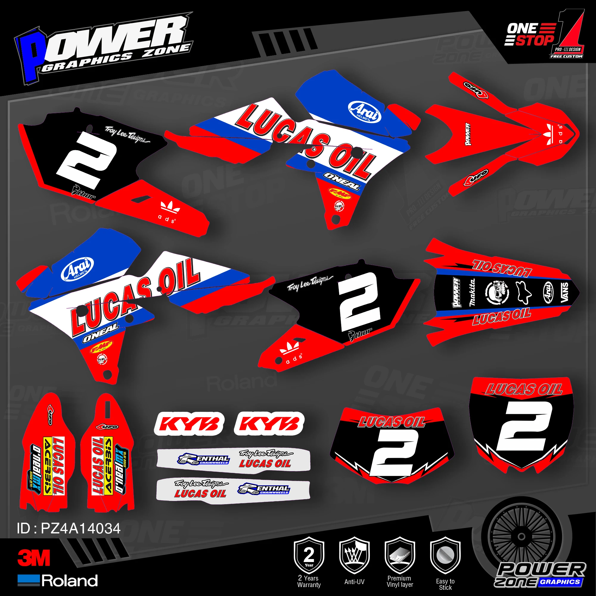 PowerZone пользовательские команды графики фоны наклейки 3 М Набор для YAMAHA 14 18 YZ250F 15