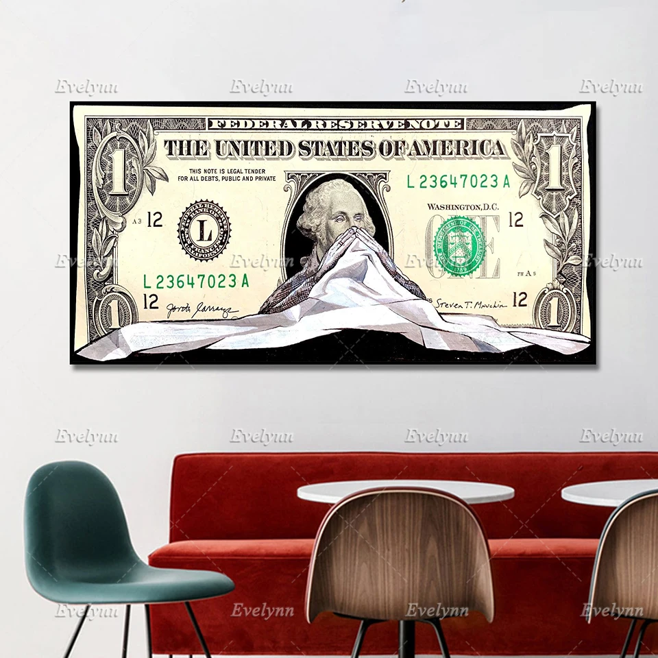 

Tired Of The Disease Dollar Oil Painting Posters And Prints On Canvas Wall Art Modular Pictures For Living Room Home Decoration