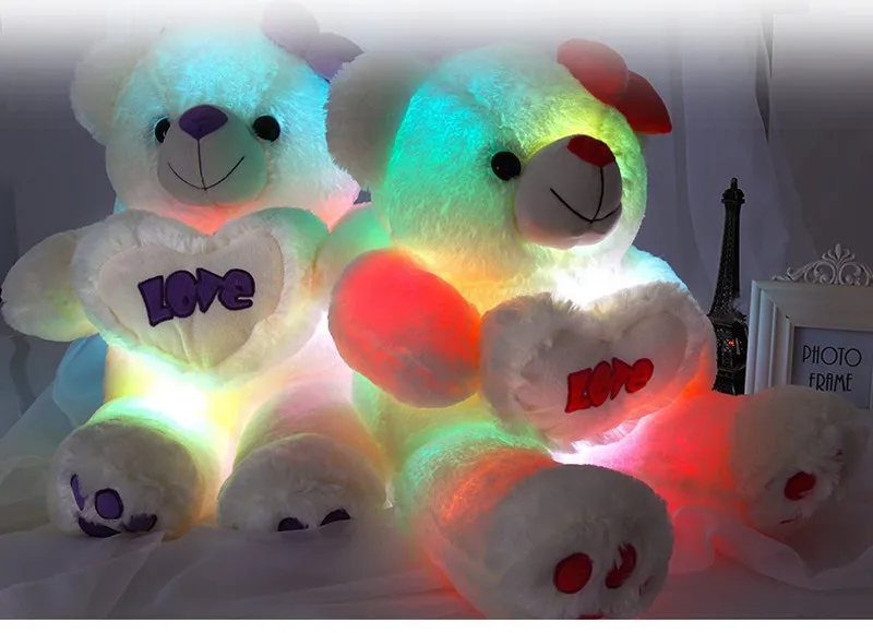[Funny] 80cm Light Soft Stuffed animals Link phone Ipad or mp3 Sounding Flashing luminous teddy bear doll Plush Toy Hold Pillow | Игрушки и