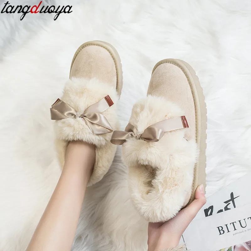 Милые зимние ботинки женские теплые на плоской подошве женская теплая обувь