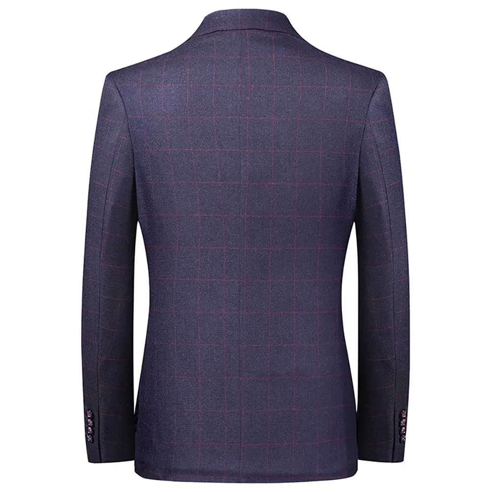 Новый тренд клетчатый Мужской Блейзер приталенный для отдыха куртка в Корейском