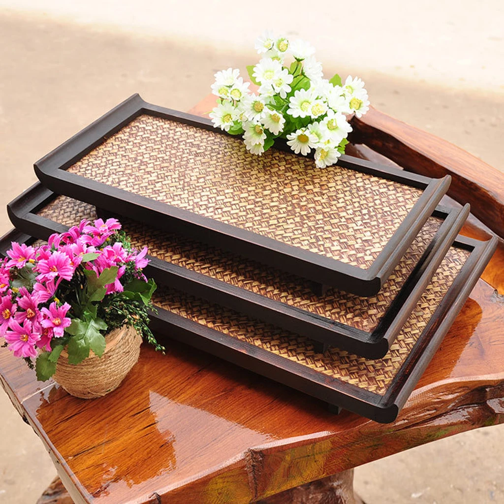 Винтажный бамбуковый домашний чай для еды сервировочный ужин фруктовые подносы