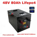 Литий-железо-фосфатный Аккумулятор Lifepo4 48 в 80 ач с BMS для скутера, велосипеда, гольф-мобиля, RV-байка 6000 Вт 4000 Вт с зарядным устройством 10 А