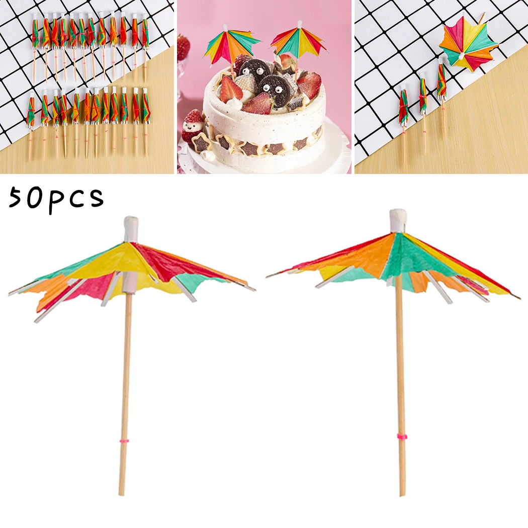 Напиток украшение торта карты восьмиугольная Бумага зонтик коктейль зонт 50 шт в