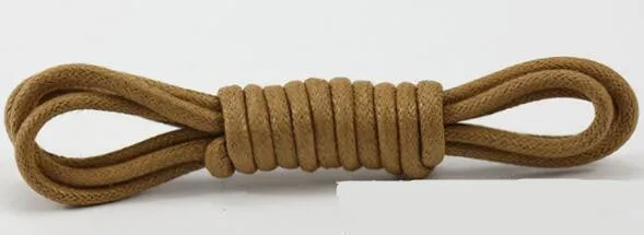 Khaki 1 пара 80/100/120/140 см Вощеные круглые шнурки для ботинок модные Водонепроницаемый Для женщин Мужские ботинки Спортивная Кожаная обувь шнурки Аксессуары для обуви - Цвет: Khaki