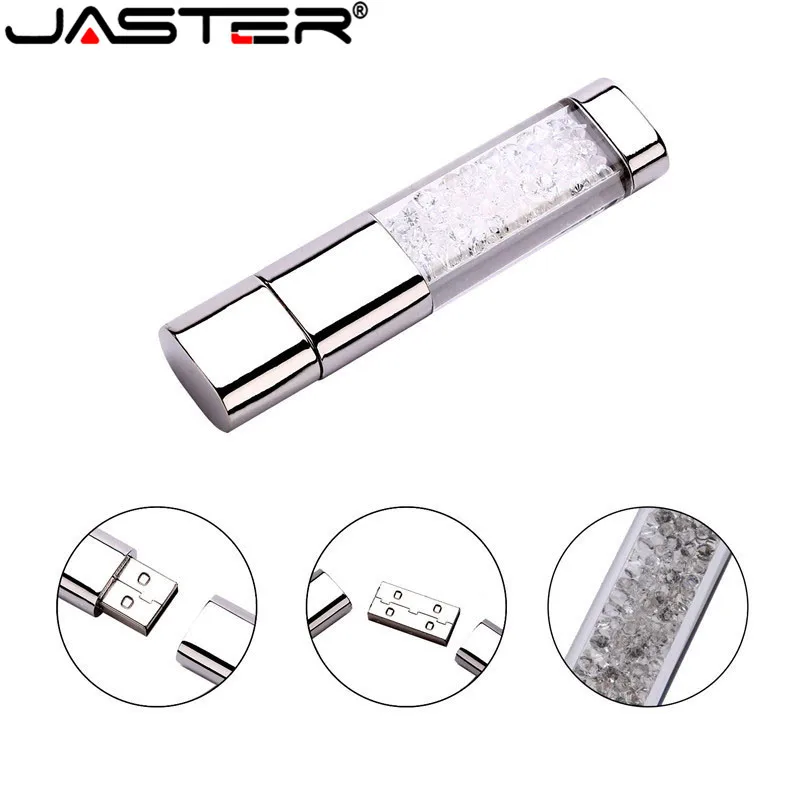 JASTER usb 2 0 красивый Кристальный флеш накопитель 32 Гб Водонепроницаемый Алмазный 4
