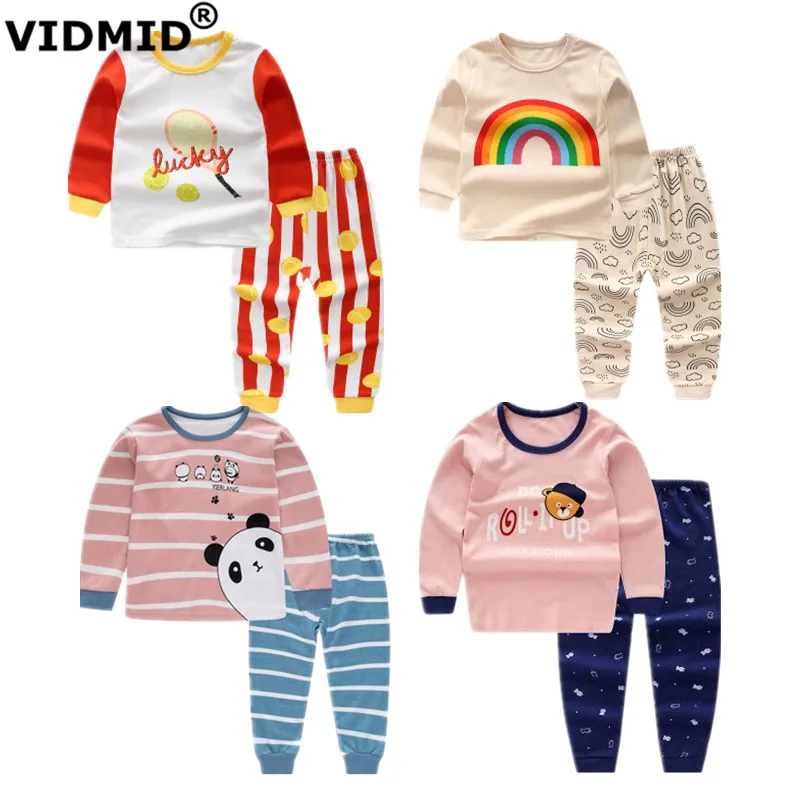 VIDMID/весенние комплекты одежды для маленьких девочек футболка с длинными рукавами комплекты одежды для девочек хлопковые комплекты детской одежды для девочек 4051