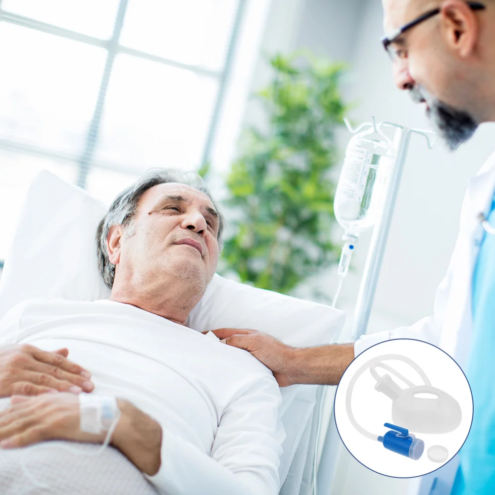 

1 Set Men Urinary Drainage Pot Car Pee Bottle Toilet Pot with Tube (White)