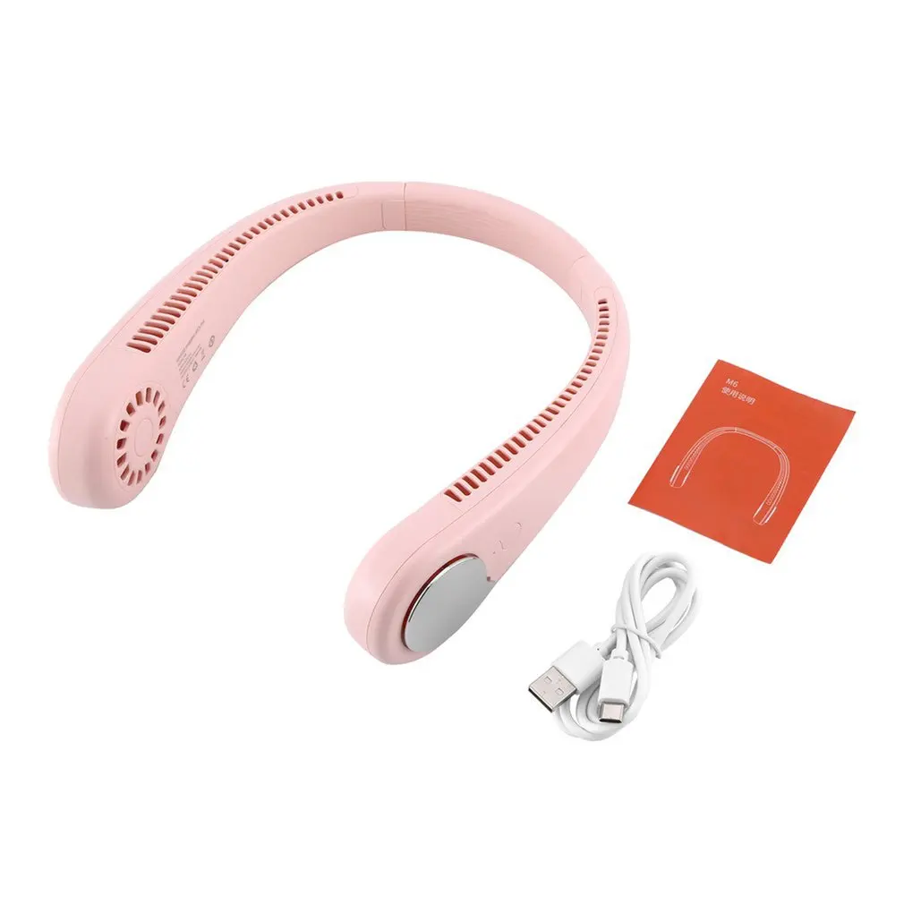 

Portable Small Neck Fan Without Blade With Adjustable Angle Horizontal Fiber Design Home Outdoor Supplies