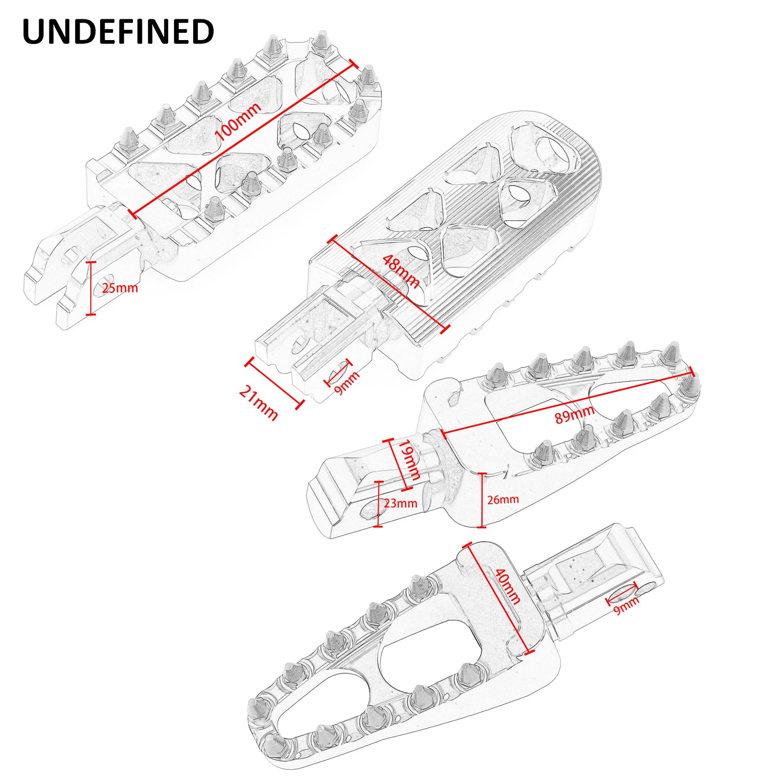 Широкие колышки для ног MX мотоциклетные черная подножка с шипами Harley Softail FatBoy