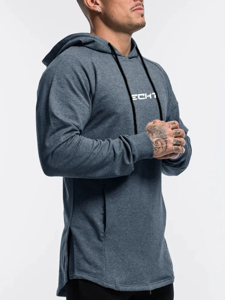 Толстовка мужская с длинным рукавом Повседневная модная брендовая однотонная