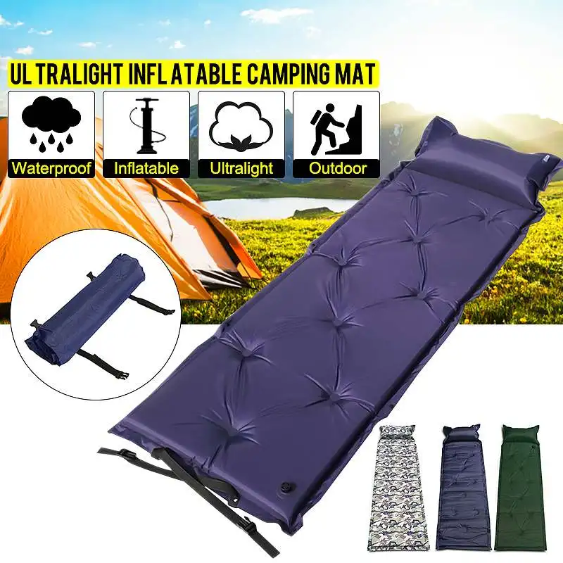 

Camping Sleeping Pad Inflatable Air Mattresses Outdoor Mat Furniture Bed Ultralight Cushion Pillow Hiking Trekking