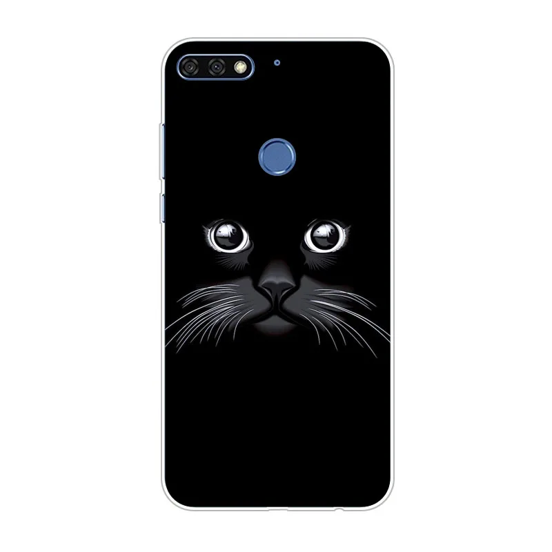 huawei honor 7C Case Silicon Fierce animals Painting Soft TPU Back Cover for pro protect Phone bags cases |