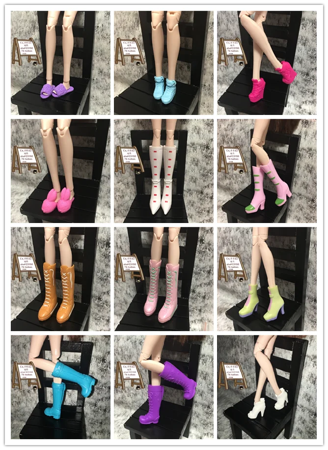 

1/6 New Original multiple Colorful Doll Accessories Fashion Sneaker Flat Shoes Genuine Sandals Shoes for Barbie Doll Shoes