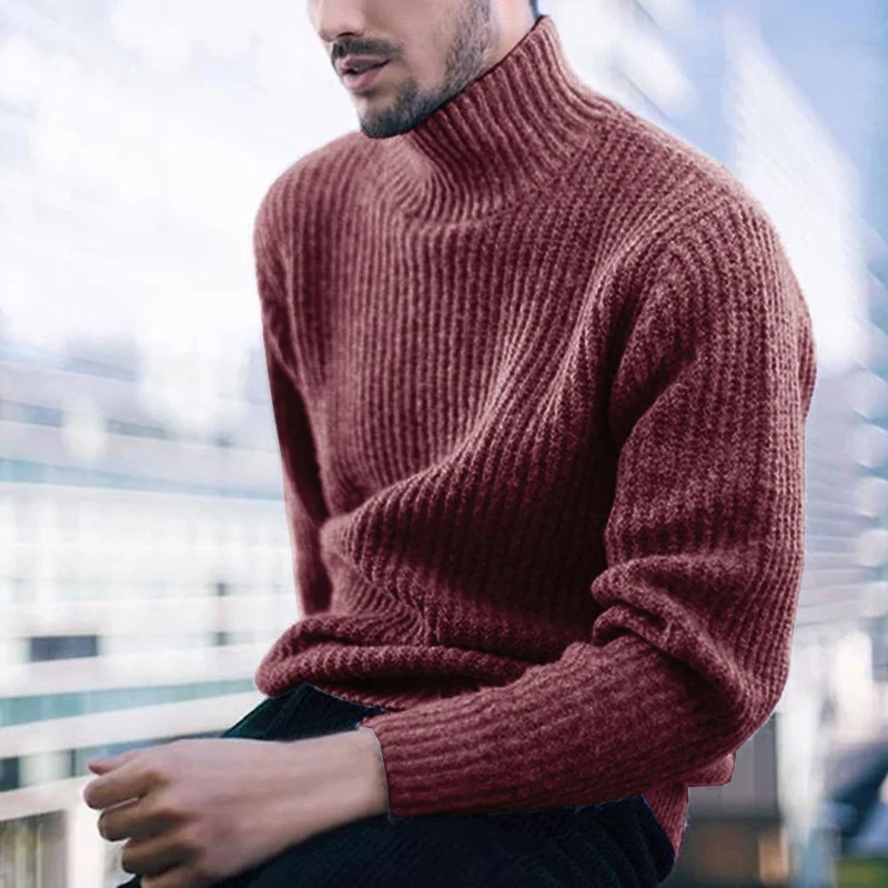 ZOGAA 2019 Winter Men Turtleneck Sweater Warm Fashion Solid Knitted Mens Sweaters Casual Male Slim Pullover Tops | Мужская одежда