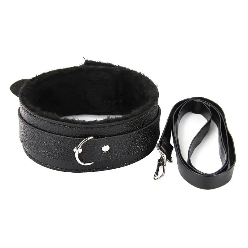 

Leather Neck Collar With Leash PU Bondage Faux SM Products BDSM Sex Toys Sexual Stimulation Flirting Sexy Restraint for Couples