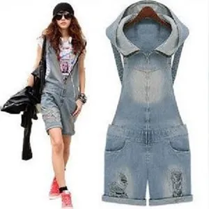 Рваные джинсовые комбинезоны женские джинсовые комбинезоны, короткие брюки Повседневный детский джинсовый комбинезон размера плюс 3xl