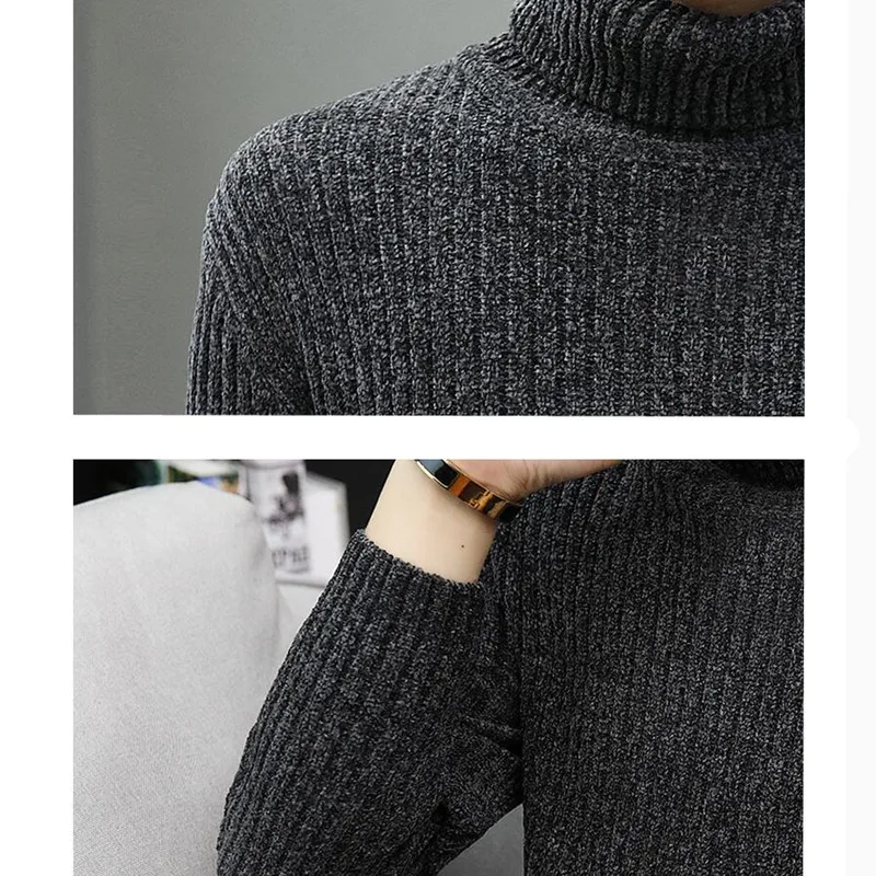 

2020 Brand clothing Men keep warm in winter Knitting sweater/Male High quality slim fit leisure High collar sweater S-3XL
