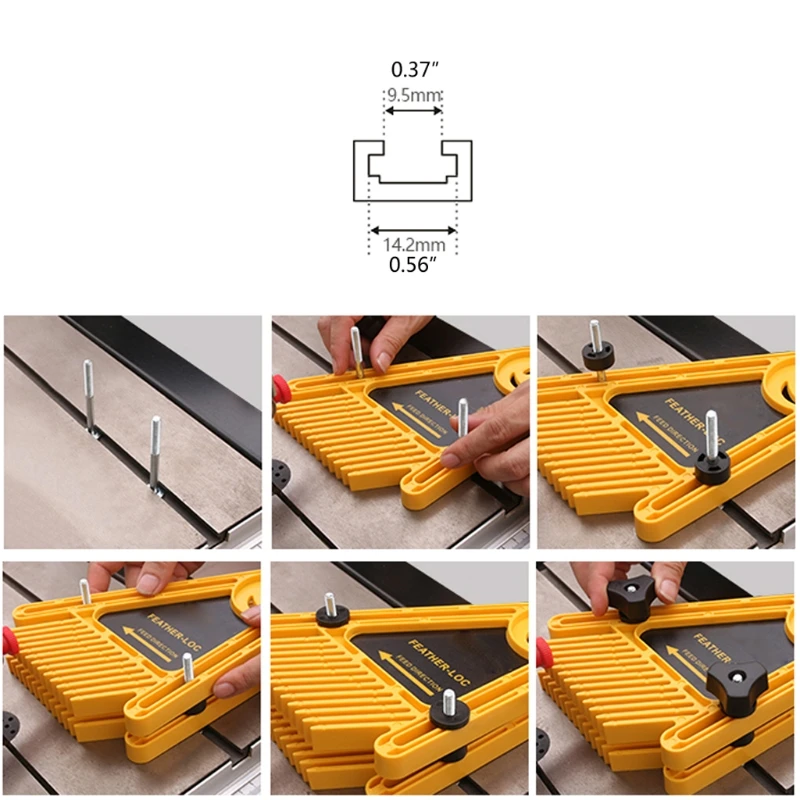 

Multi-purpose Feather Loc Board Set Woodworking Engraving Machine Double Featherboards Miter Gauge Slot Woodwork Tool